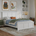 Charlotte Full Solid Wood Low Profile Platform Bed With Matching Footboard In White