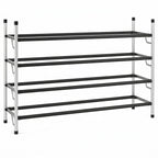 4-Tier Adjustable Freestanding Shoe Rack with Flat or Angled Shelves, Chrome Finish