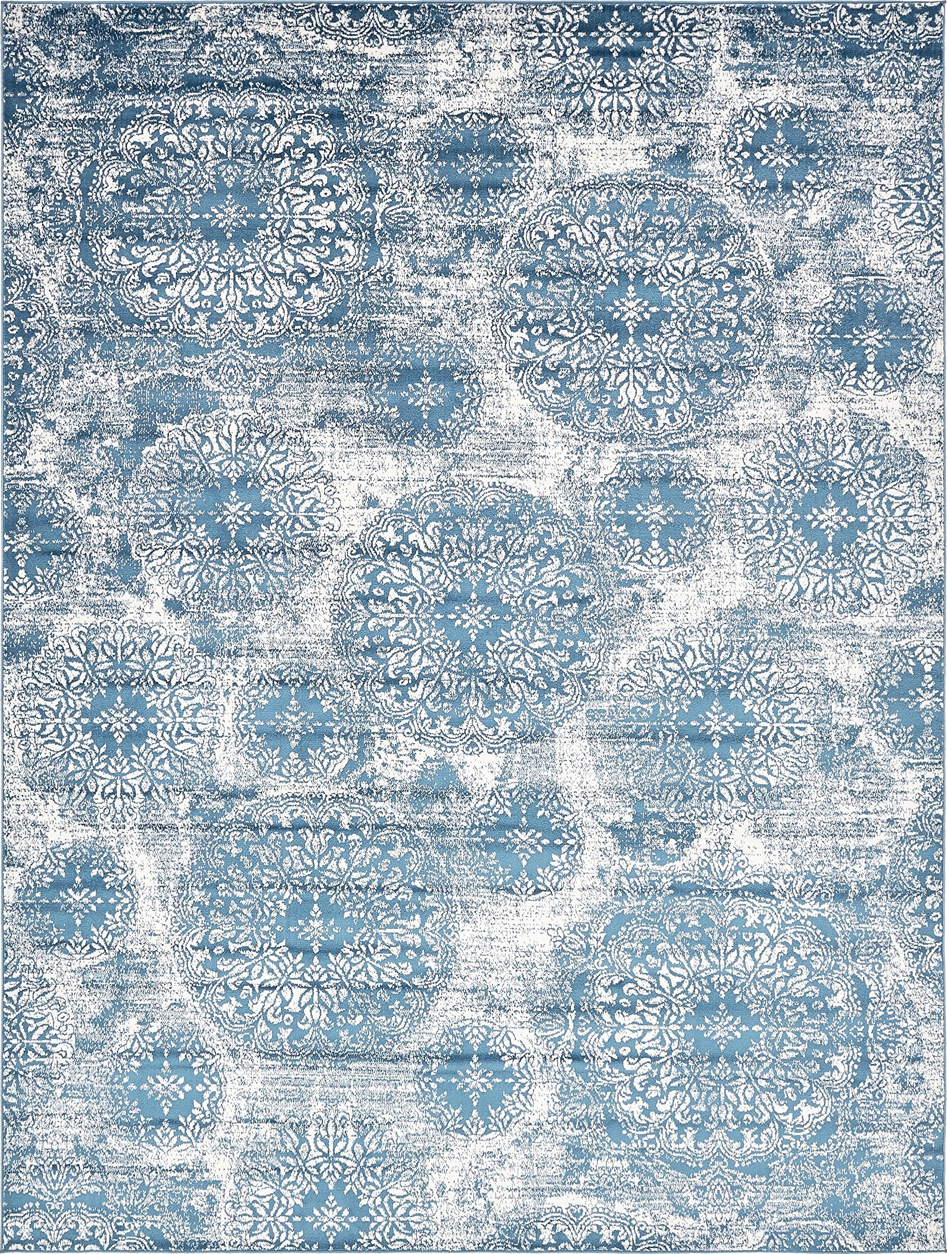 Unique Loom Sofia Collection Area Rug - Grand (9 x 12 2 Rectangle, Blue/ Ivory)
