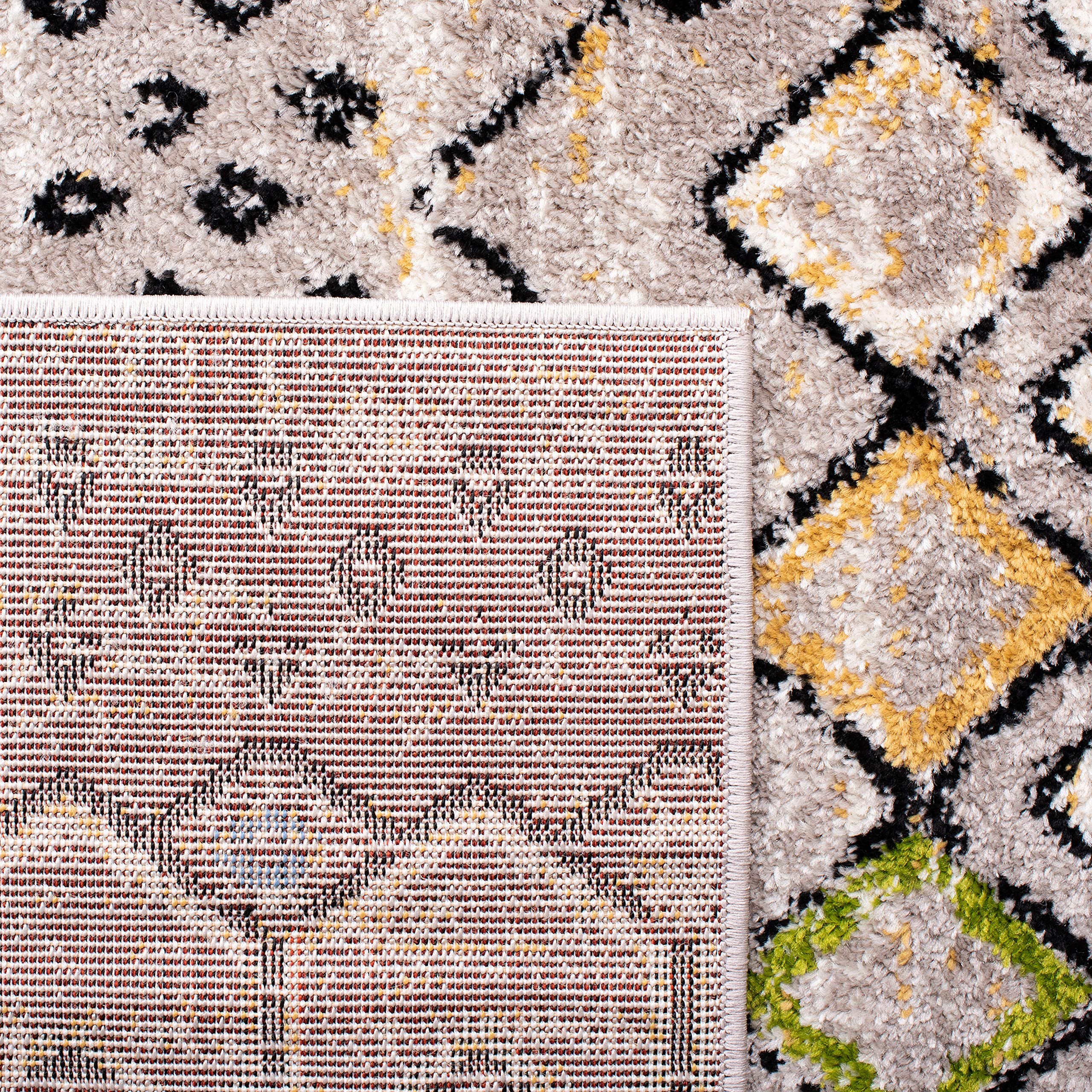 Safavieh Amsterdam Collection Accent Rug - 2'3'' X 4', Light Grey & Multi, Moroccan Boho Design, Non-Shedding & Easy Care, Ideal
