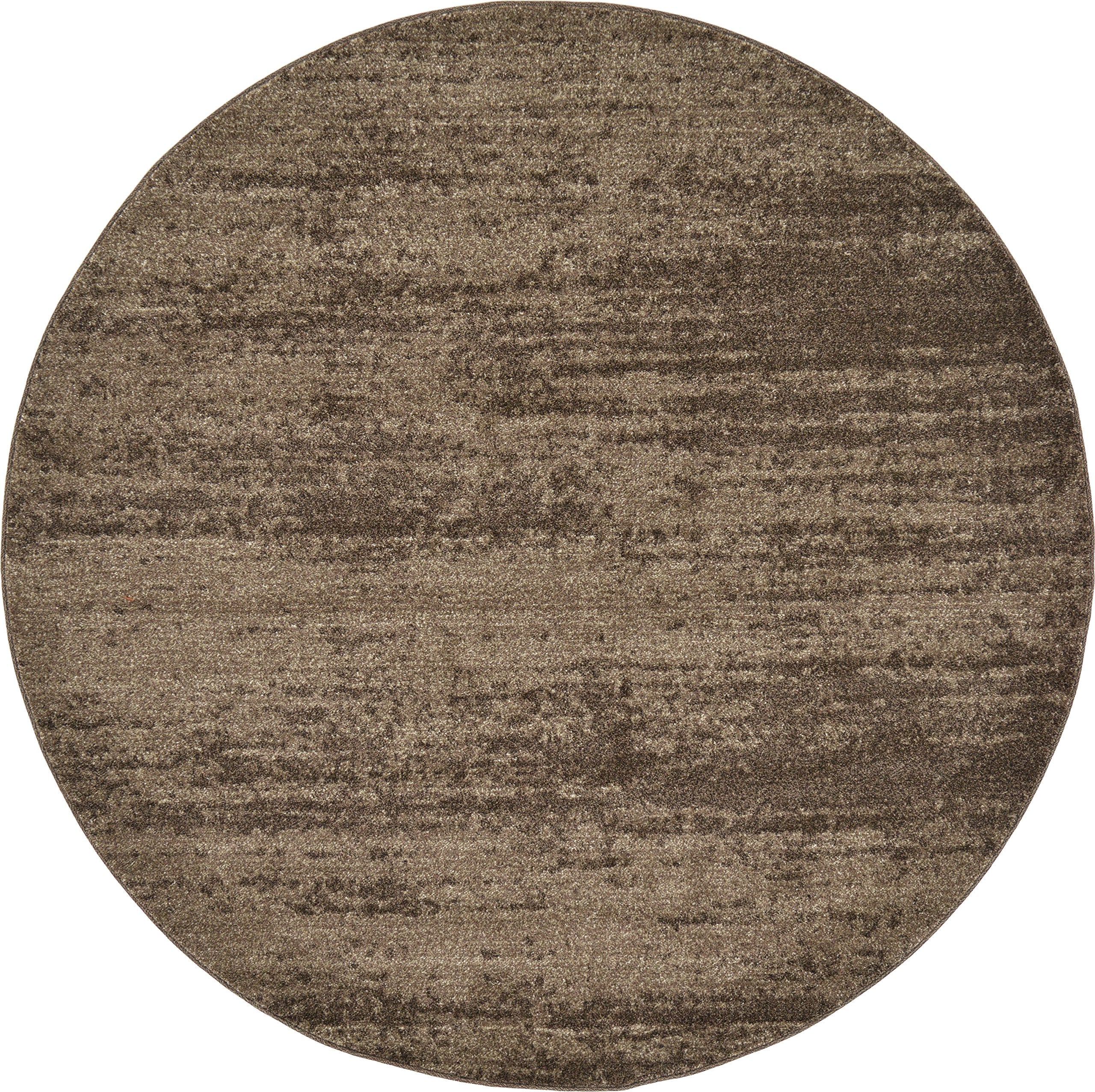 Unique Loom Del Mar Collection Area Rug - Lucille (6' 1'' Round, Brown/ Ivory)