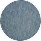 Safavieh Courtyard Collection 7'1' Round Navy/Grey Cy8521 Indoor/ Outside Waterproof Easy Cleansingpatio Backyard Mudroom Area Mat