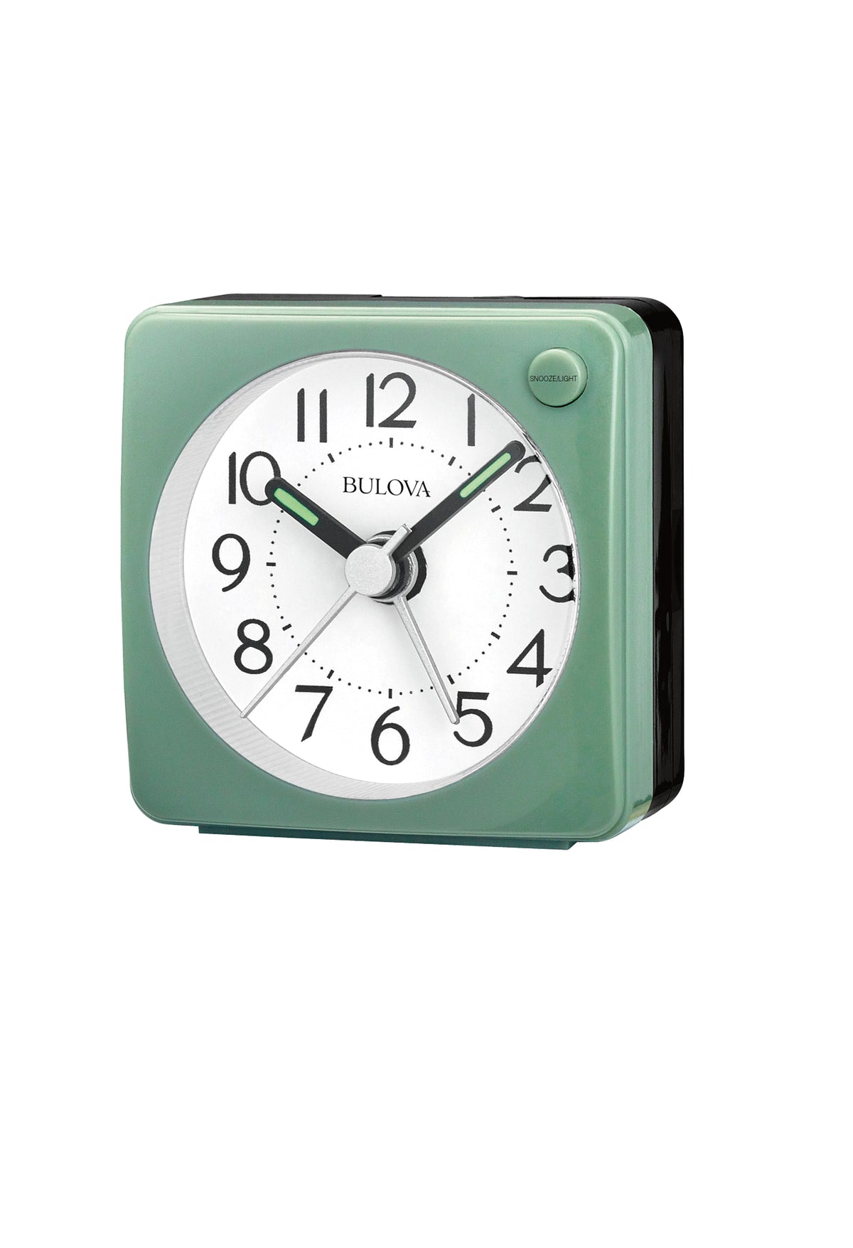 Bulova Clocks B1874 Ultra Small Travel Alarm With Snooze And Light No Ticking  The Verde