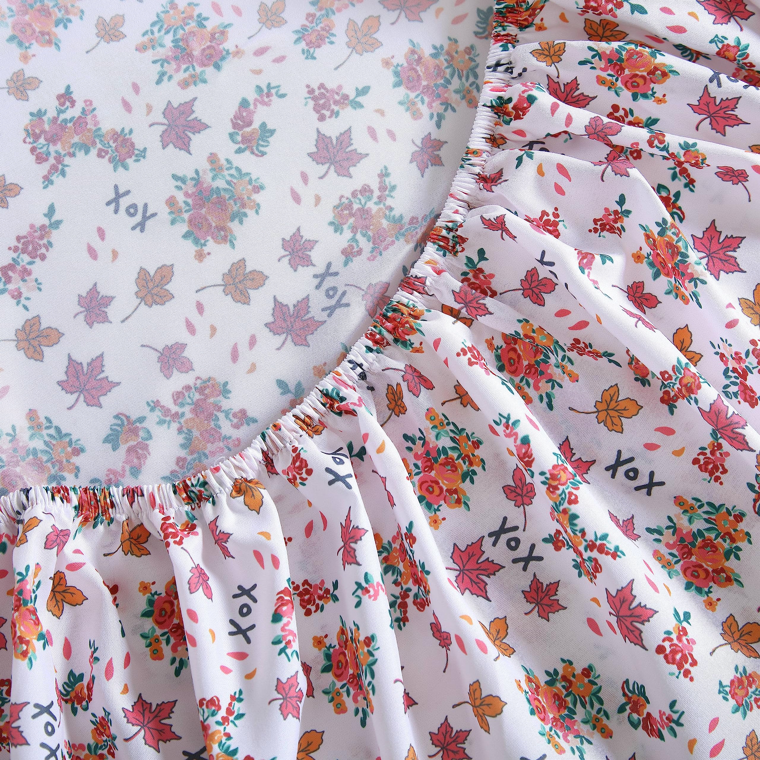 Betsey Johnson - Full Bed Sheets, Soft & Lightweight Bedding, Fade & Wrinkle Resistant (Fall Foliage Pink, Full)