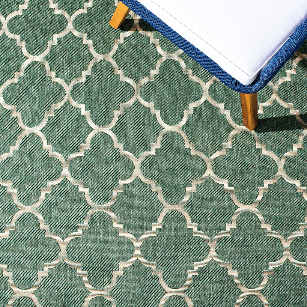 Safavieh Courtyard Collection 2' X 3'7' Dark Green/Beige Cy6918 Moroccan Trellis Geometric Indoor/ Outside Waterproof Easy Cleansingpatio Backyard Mudroom Accent Mat