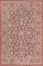 Jonathan Y Smb100A-8 Tela Bohemian Textured Weave Floral Indoor/Outdoor Red/Taupe 8 Ft. X 10 Ft. Area-Rug, Coastal,Easy-Cleaning,Hightraffic,Livingroom,Backyard, Non Shedding