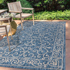 Jonathan Y Smb106D-9 Charleston Vintage Filigree Textured Weave Indoor Outdoor Area-Rug Classic Coastal Easy-Cleaning Bedroom Ki