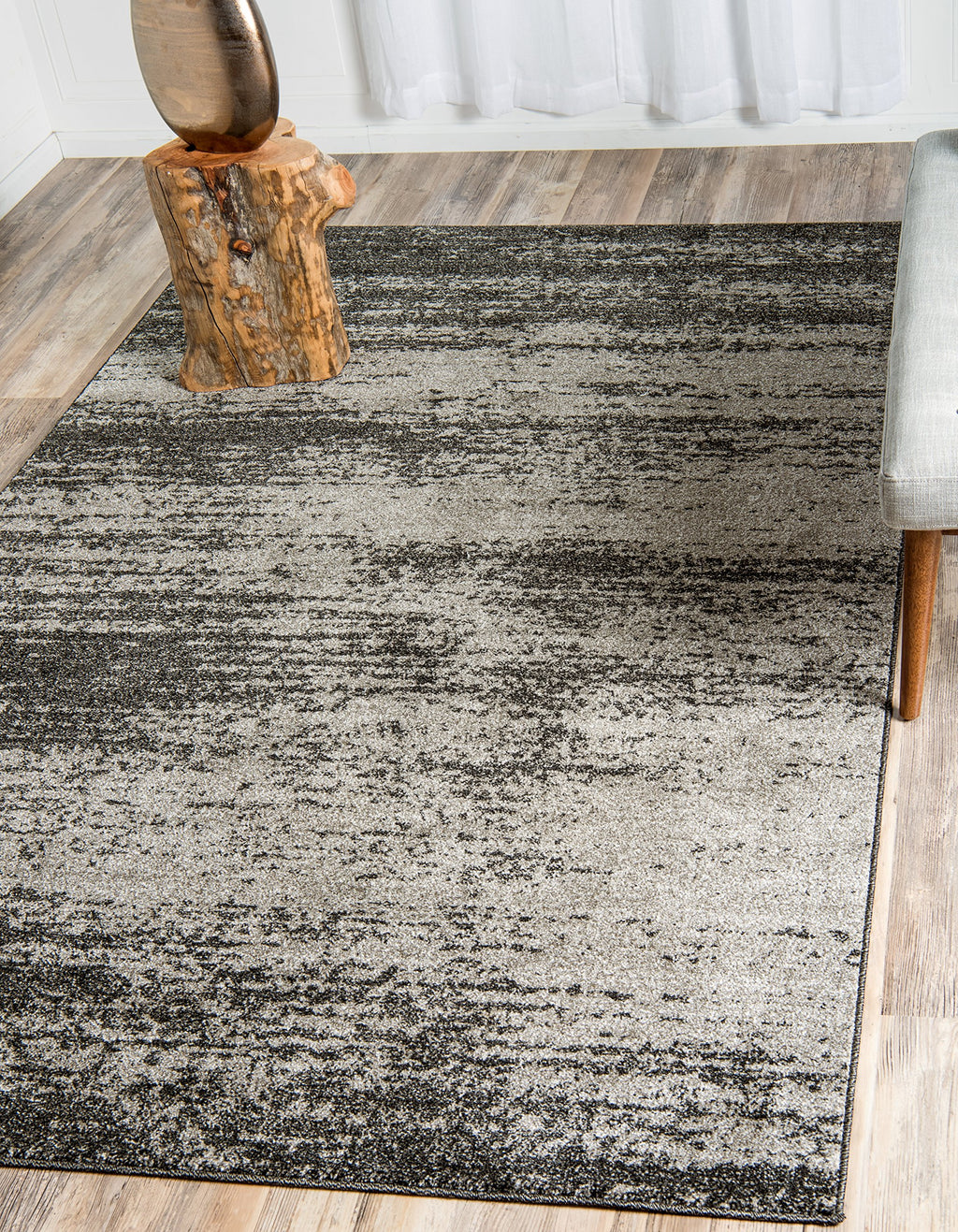 Unique Loom Del Mar Collection Area Rug - Lucille (7' 1'' X 10' Rectangle, Dark Gray/ Ivory)