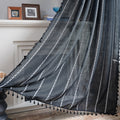 Sutuo Home Boho Curtain for Bedroom, Semi Blackout Linen Farmhouse Shabby Chic Tassels Window Treatment Bohemian Embroidery Drap