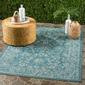 Safavieh Courtyard Collection 5'3' X 7'7' Turquoise Cy8680 Indoor/ Outdoor Waterproof Easy Cleaning Patio Backyard Mudroom Are