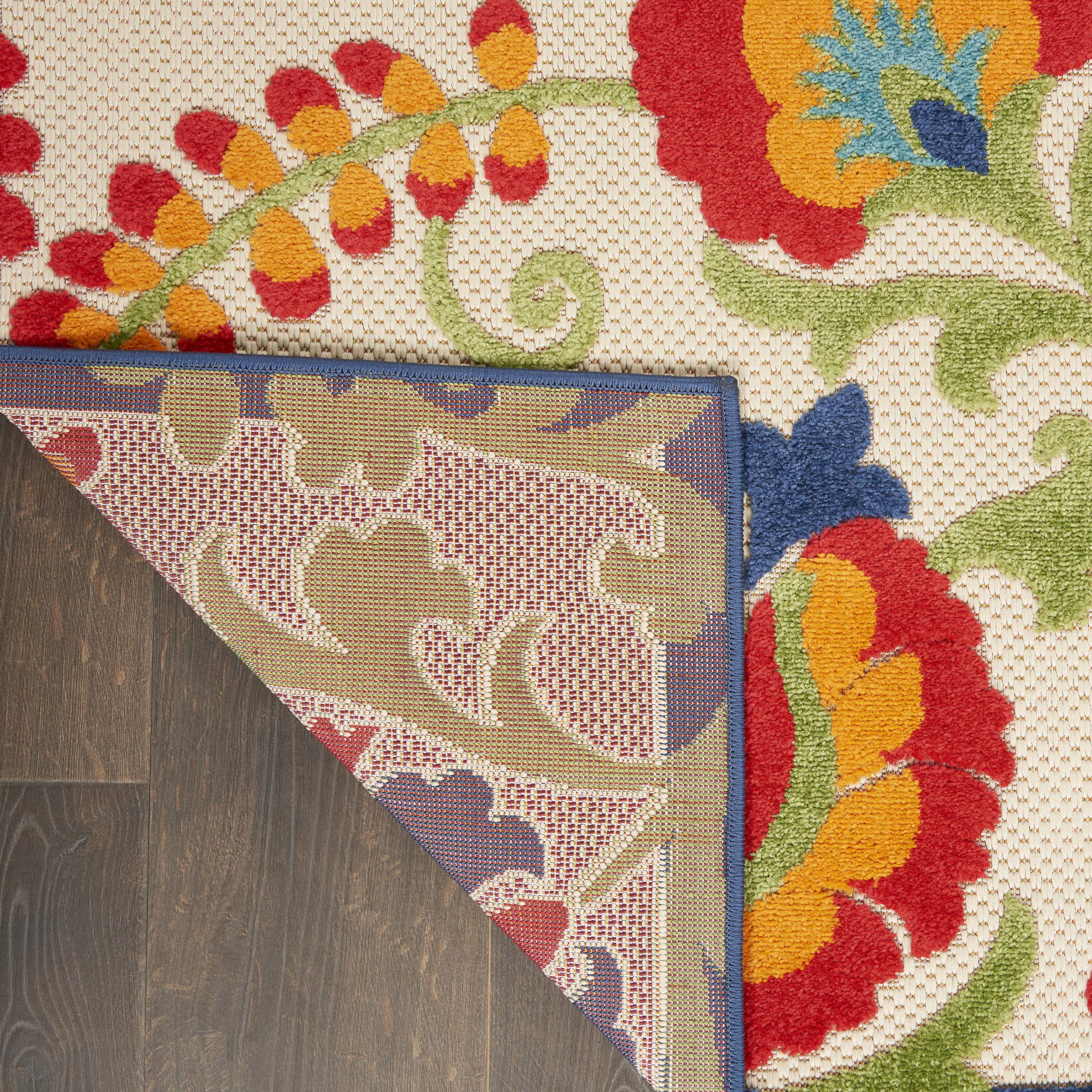 Nourison Aloha Indoor/Outdoor Multicolor 2'3' X 12' Area Rug, Easy Cleaning, Non Shedding, Bed Room, Living Room, Dining Room, Backyard, Deck, Patio (2X12)