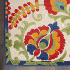 Nourison Aloha Indoor/Outdoor Multicolor 2'3' X 10' Area Rug, Easy Cleaning, Non Shedding, Bed Room, Living Room, Dining Room, Backyard, Deck, Patio (2X10)