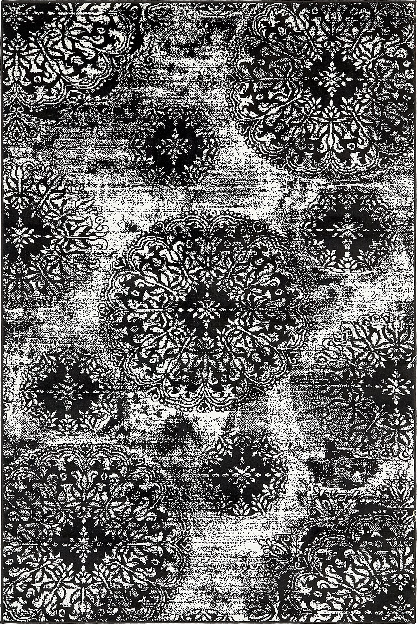 Unique Loom Sofia Collection Area Rug - Grand (5 1 x 8 Rectangle Black/Ivory)