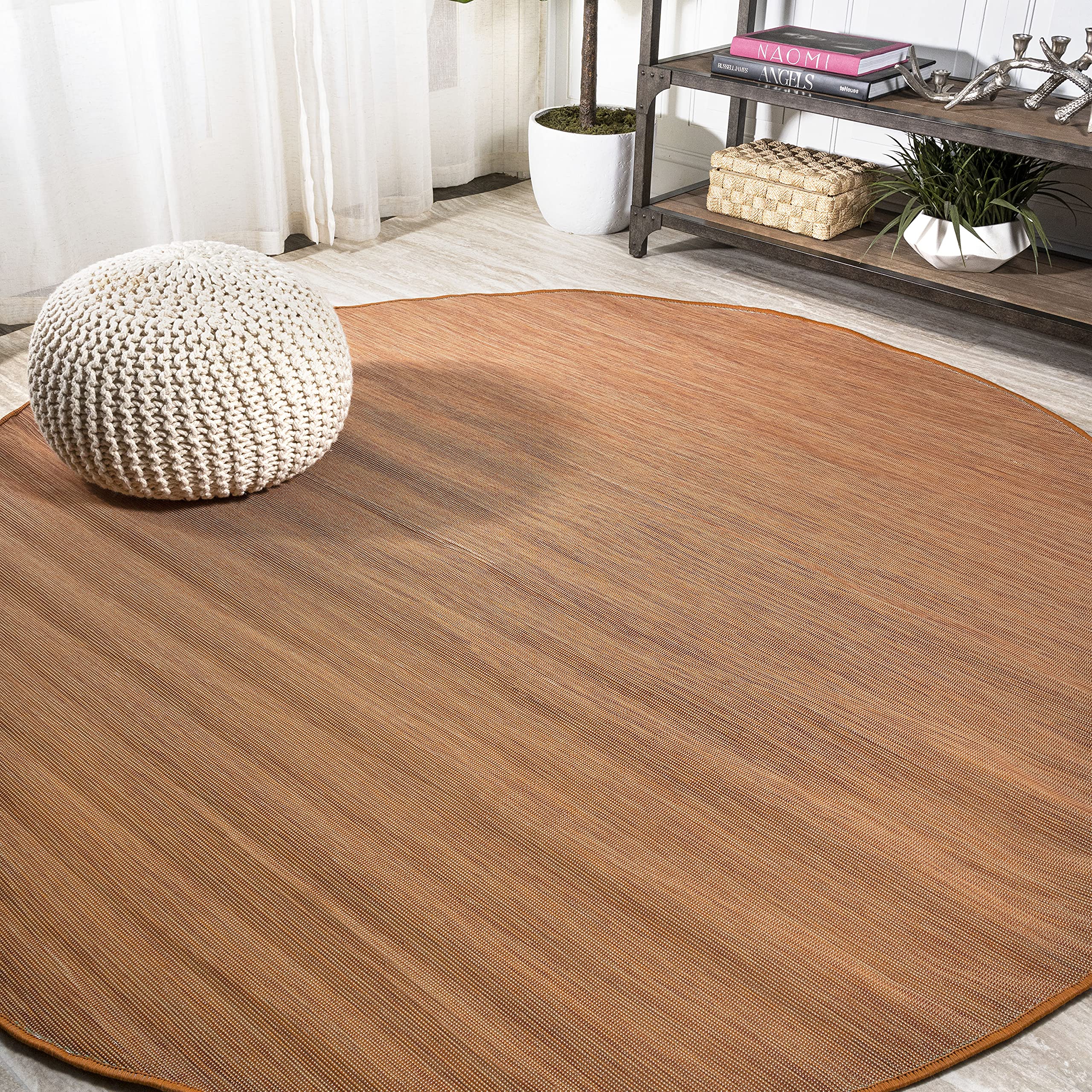 JONATHAN Y TSN100C-6R Ethan Modern Flatweave Solid 6 Round Area-Rug, Casual, Contemporary, Modern, Solid, Coastal, Transitional