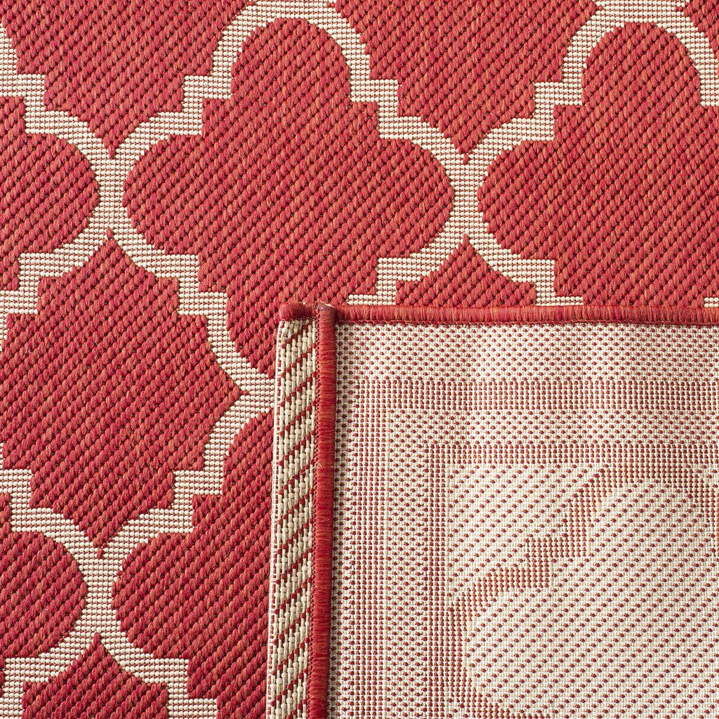Safavieh Courtyard Collection 2'3' X 8' Red/Bone Cy6918 Trellis Indoor/ Outdoor Waterproof Easy Cleaning Patio Backyard Mudroom Runner Rug