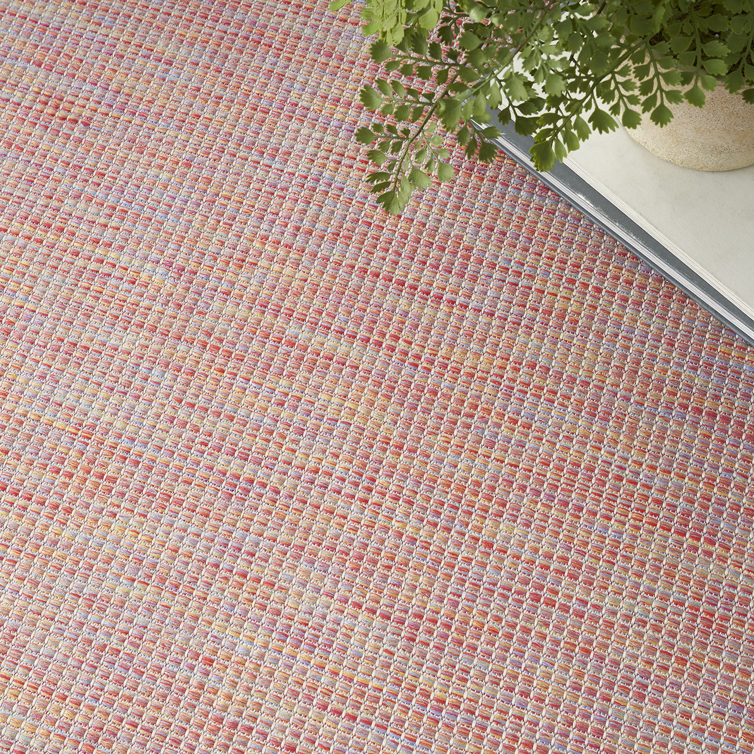 Nourison Positano Indoor/Outdoor Rainbow 6' X 9' Area Rug, Easy Cleaning, Non Shedding, Bed Room, Living Room, Dining Room, Backyard, Deck, Patio (6X9)