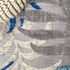 Jonathan Y Amc100A-5Sq Tropics Palm Leaves Indoor Outdoor Area-Rug Bohemian Floral Easy-Cleaning High Traffic Bedroom Kitchen Backyard Patio Porch Non Shedding, 5 Ft Square, Gray/Blue