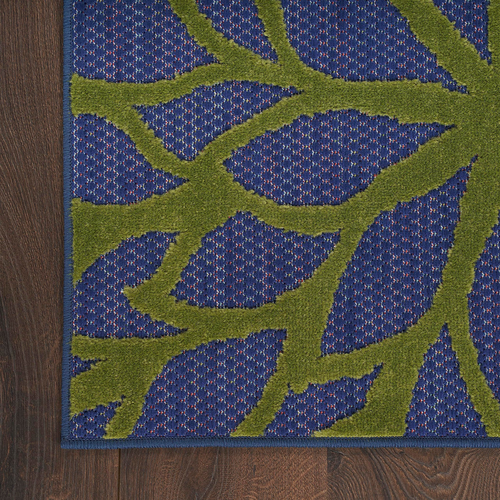 Nourison Aloha Indoor/Outdoor Modern Navy Multicolor 2'3' X 8' Area Rug, Easy Cleaning, Non Shedding, Bed Room, Living Room, Dining Room, Backyard, Deck, Patio (2X8)