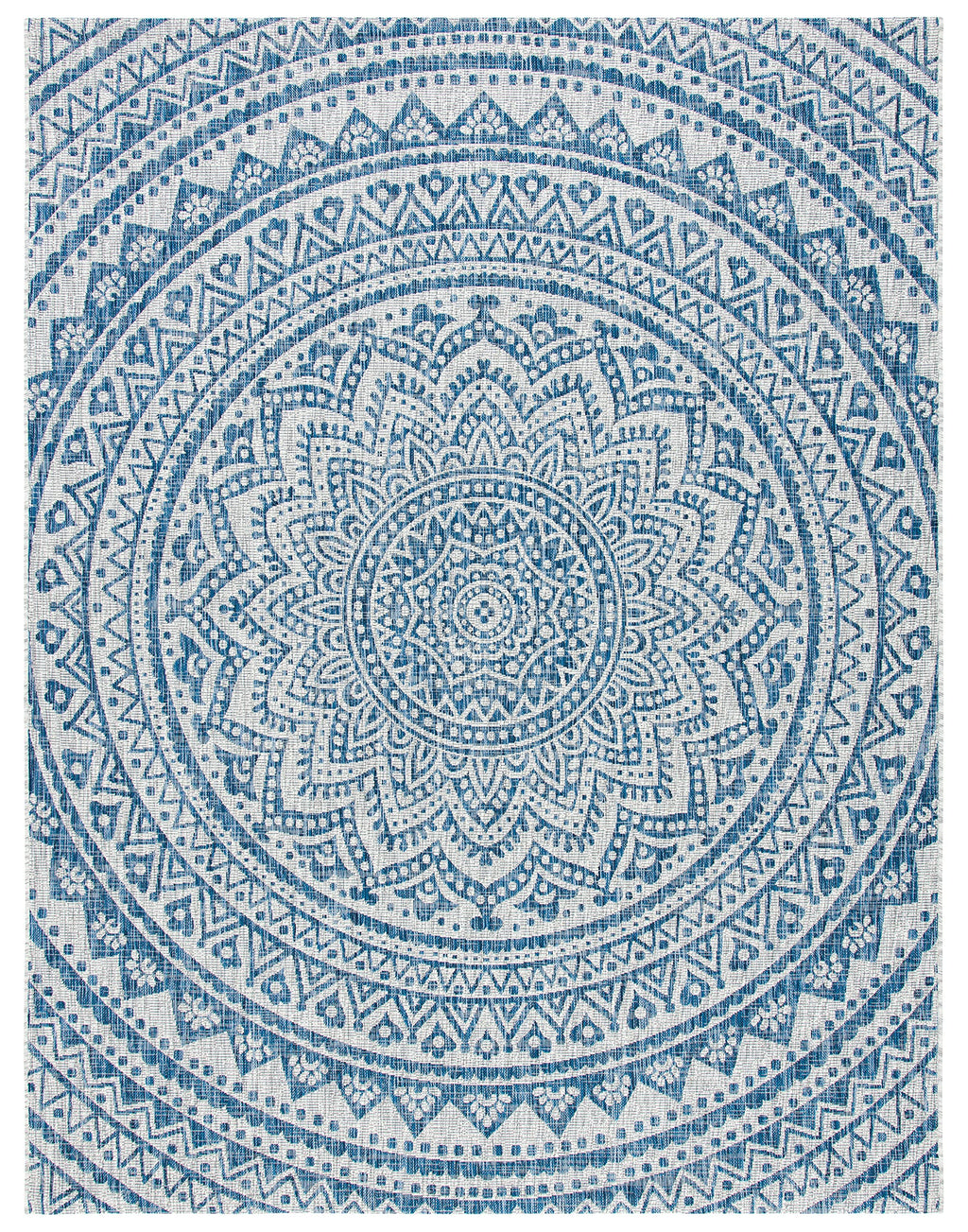 Safavieh Courtyard Collection 9' X 12' Light Grey/Blue Cy8734 Indoor/ Outdoor Waterproof Easy Cleaning Patio Backyard Mudroom Area Rug