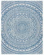 Safavieh Courtyard Collection 9' X 12' Light Grey/Blue Cy8734 Indoor/ Outdoor Waterproof Easy Cleaning Patio Backyard Mudroom Area Rug