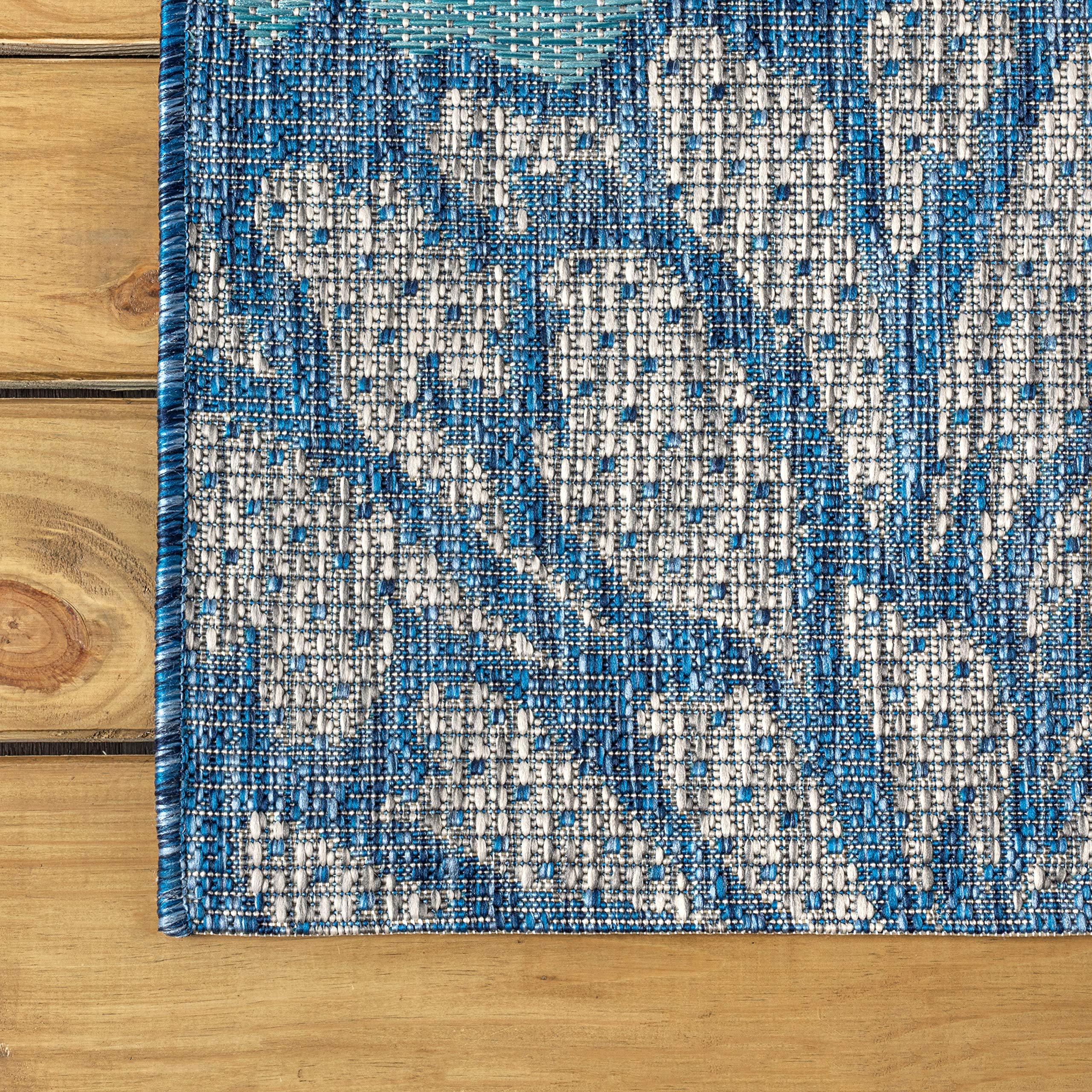 Jonathan Y Smb110C-8 Zinnia Modern Floral Textured Weave Indoor Outdoor Area-Rug Bohemian Coastal Easy-Cleaning Bedroom Kitchen