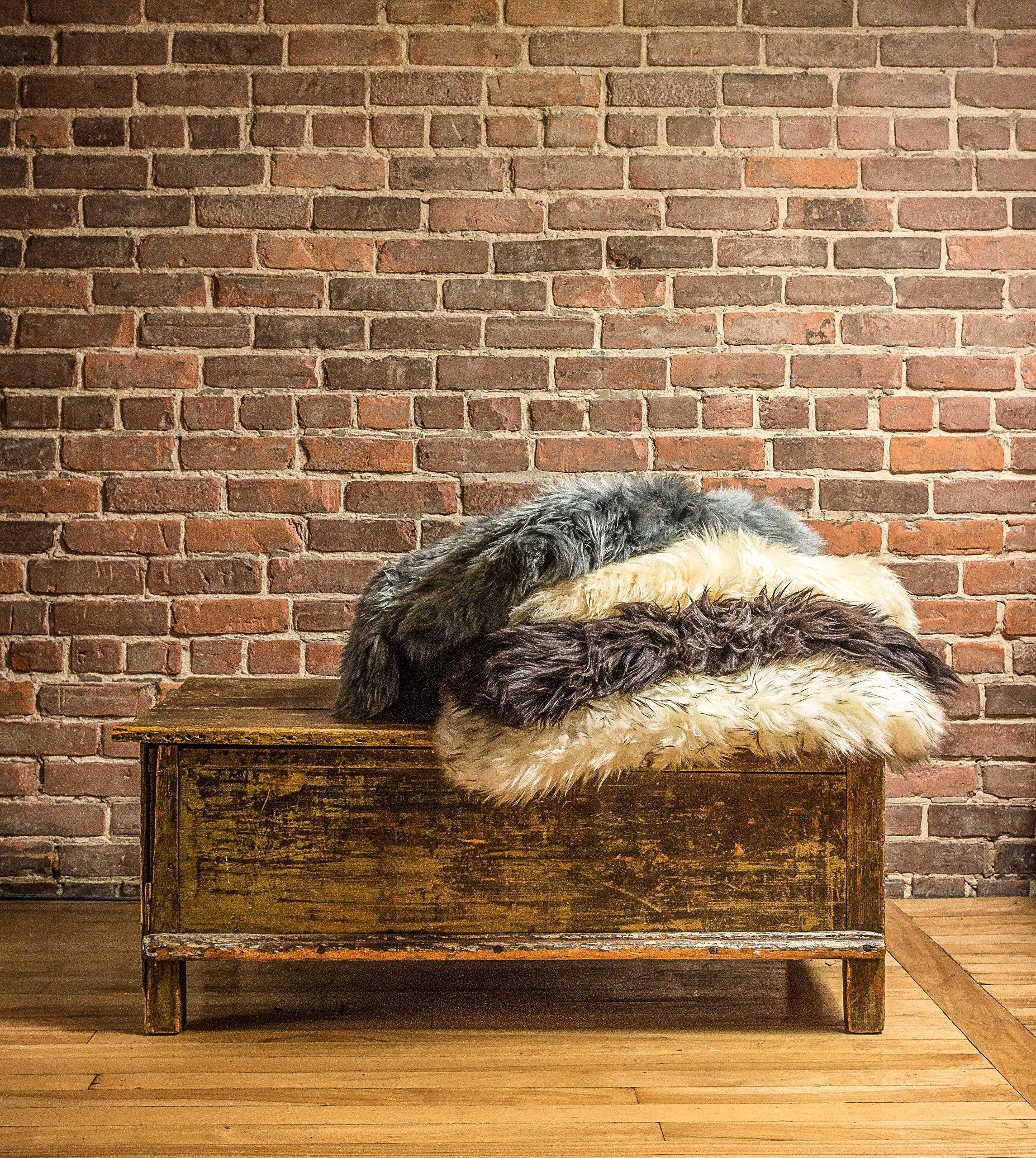 HomeRoots 2' X 3' Dark Cream New Zealand Natural Sheepskin Rug