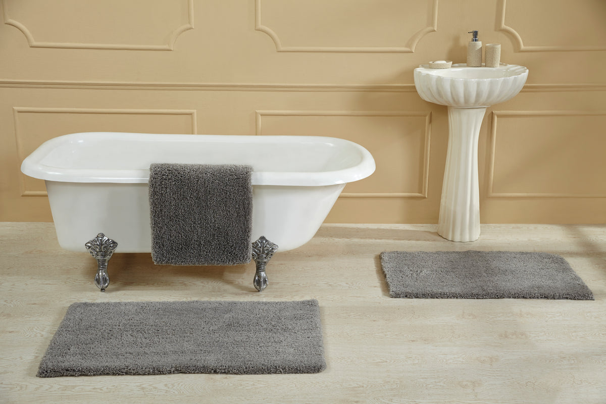 Better Trends Micro Collection Bath Mats - Soft Rug, Plush Rug, Absorbent Bath Mat, Tufted Rug, 100% Polyester Rug For Bathtubs, Rain Showers And Under The Sink - 21' X 34' Rug, L. Gray