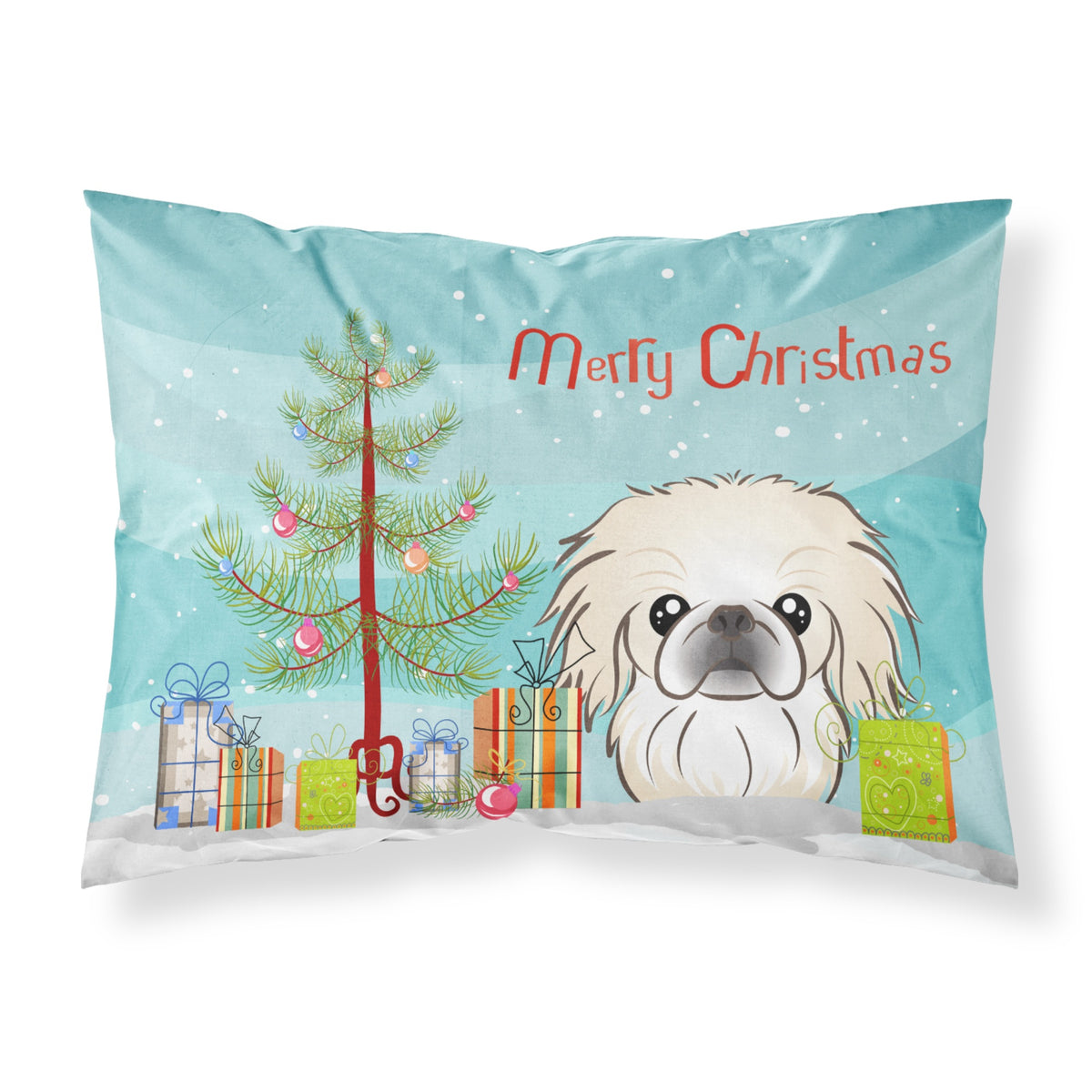 'Caroline'S Treasures Bb1593Pillowcase Christmas Tree And Pekingese Fabric Standard Pillowcase, Large, Multicolor'