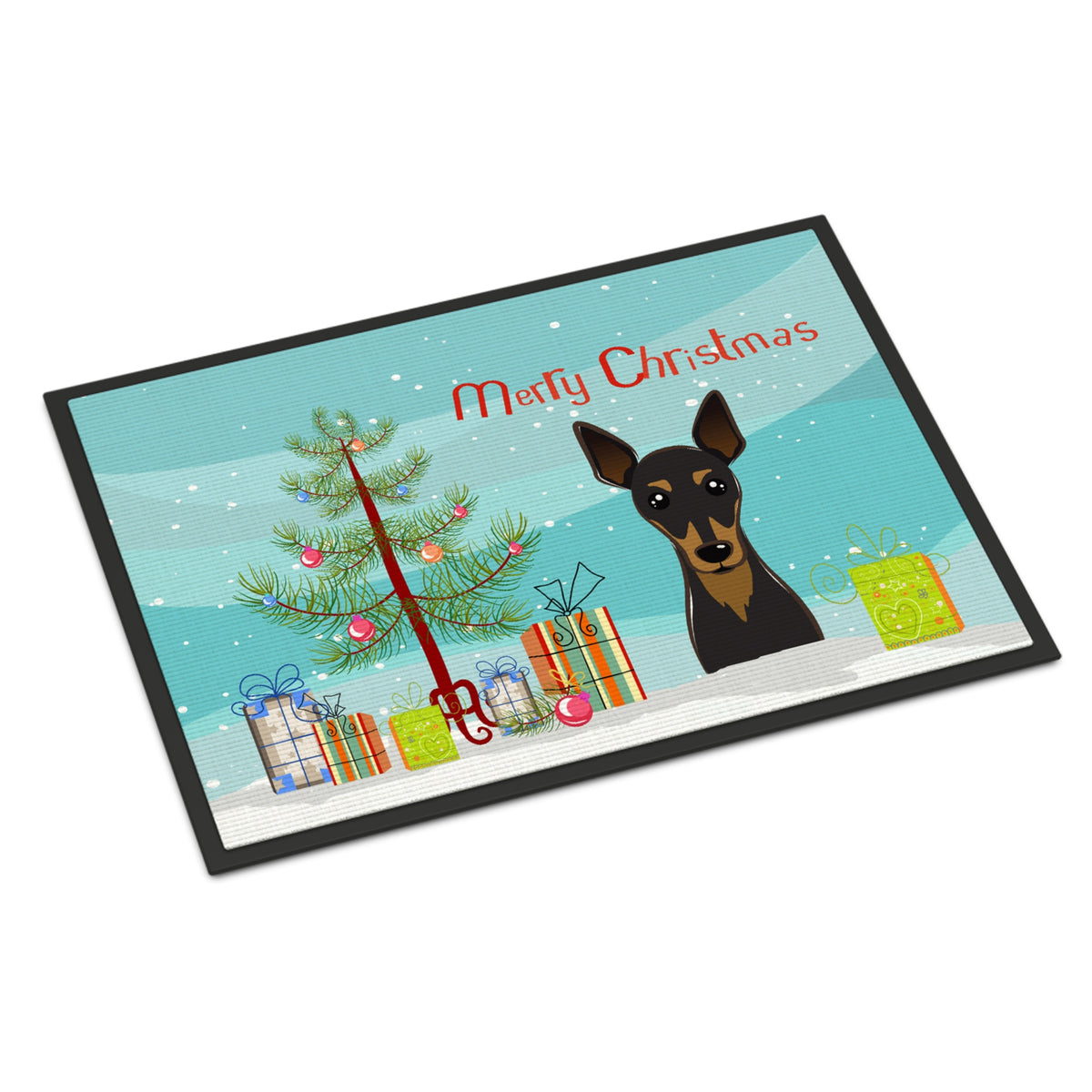 CarolineS Treasures Bb1612Mat Christmas Tree And Min Pin Indoor Or Outdoor Mat, 18 Inch  Inch  X 27 Inch  Inch , Multicolor