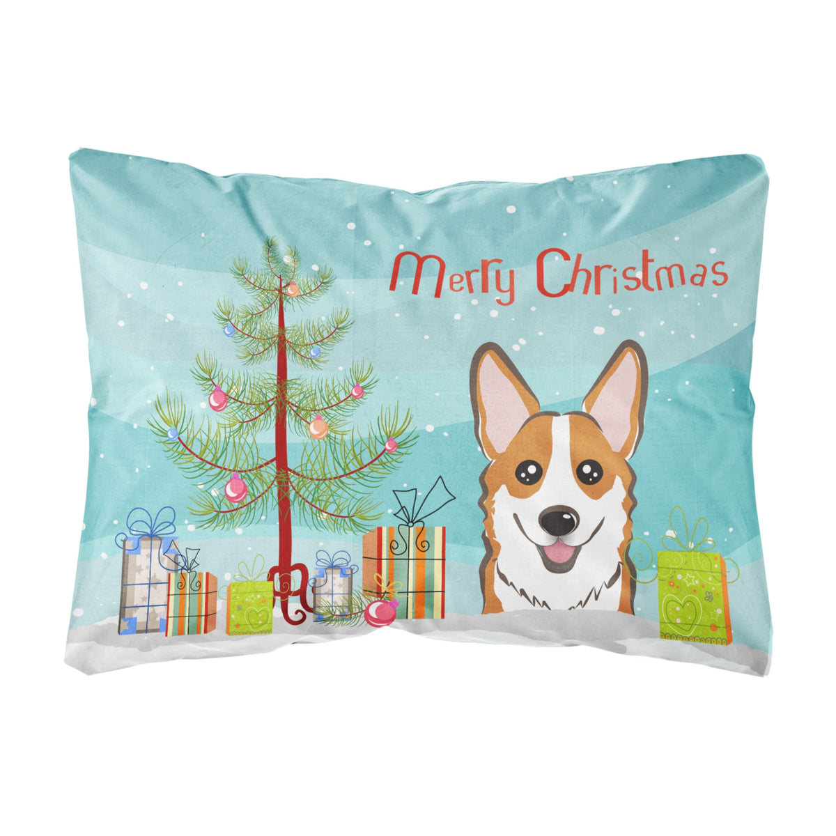 'Caroline'S Treasures Bb1626Pw1216 Christmas Tree & Red Corgi Fabric Decorative Pillow, Large, Multicolor'