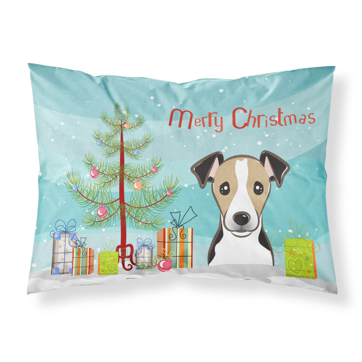 'Caroline'S Treasures Bb1633Pillowcase Christmas Tree And Jack Russell Terrier Fabric Standard Pillowcase, Large, Multicolor'