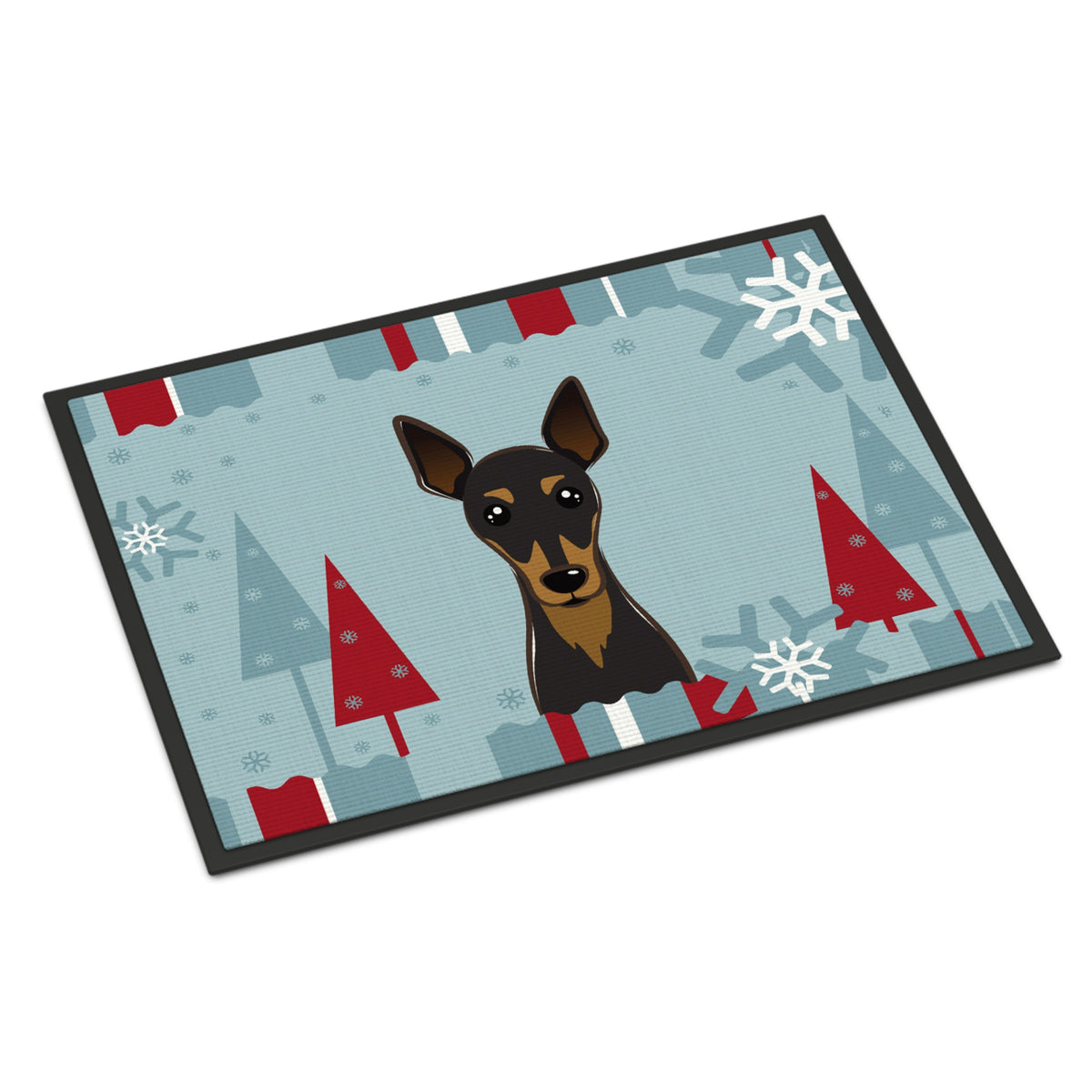 CarolineS Treasures Winter Holiday Min Pin Indoor Or Outdoor Mat, 18 By 27 Inch  Inch , Multicolor