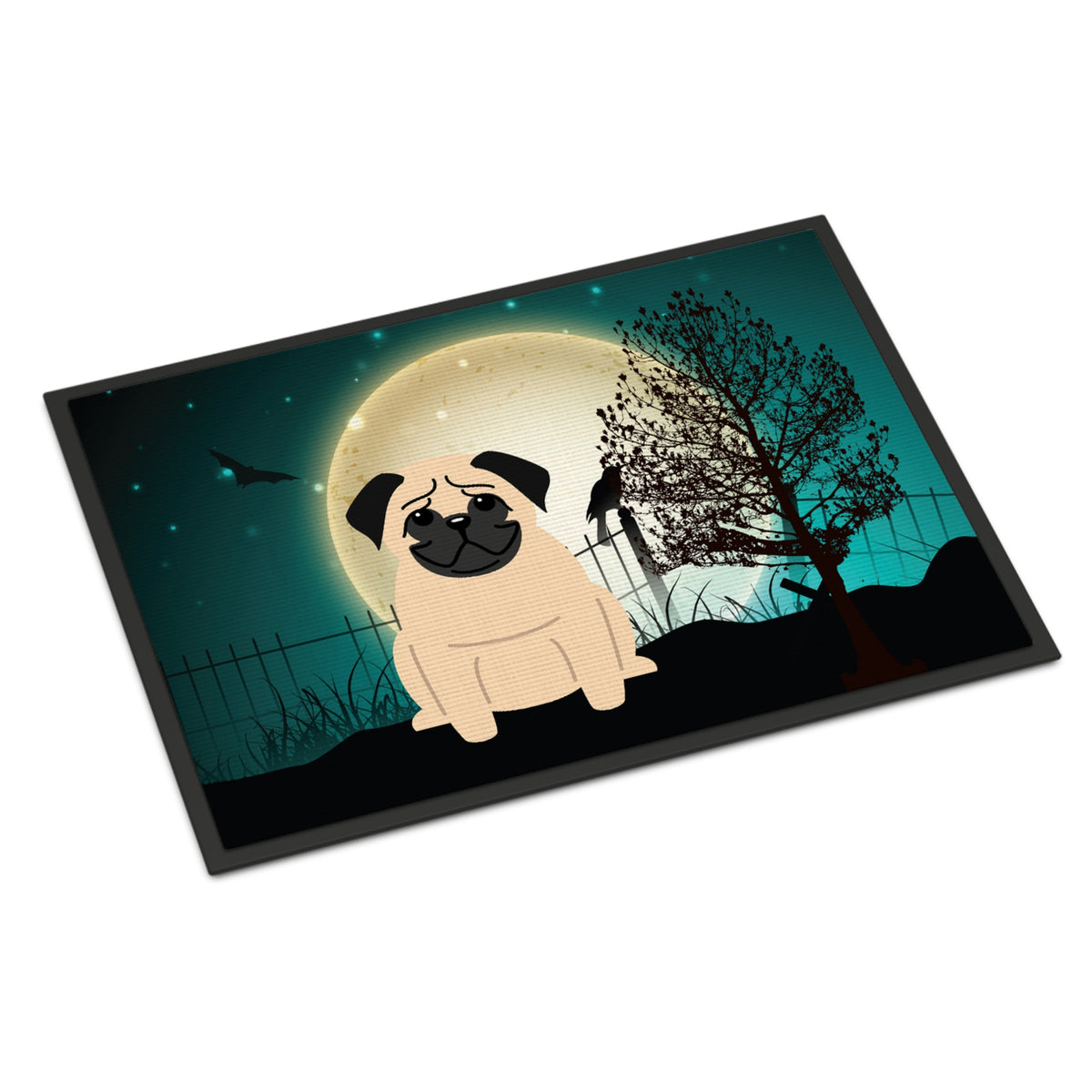 CarolineS Treasures Halloween Scary Pug Fawn Indoor Or Outdoor Mat 18X27 Bb2198Mat 18 X 27 Inch  Inch  Multicolor