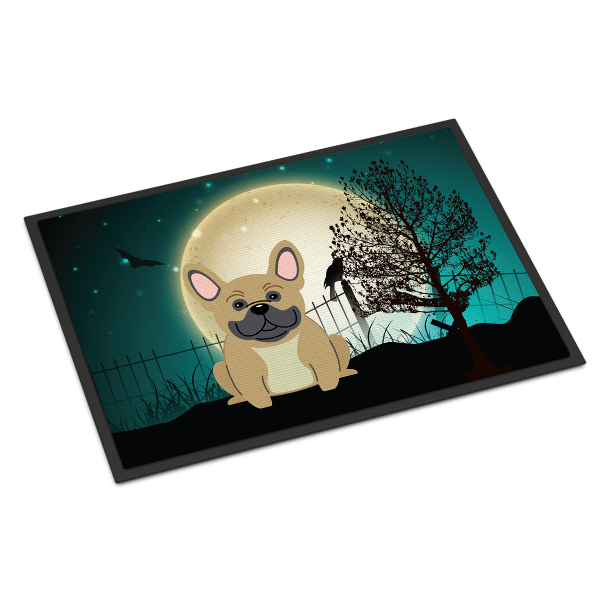CarolineS Treasures Halloween Scary French Bulldog Cream Indoor Or Outdoor Mat 18X27 Bb2200Mat 18 X 27 Inch  Inch  Multicolor