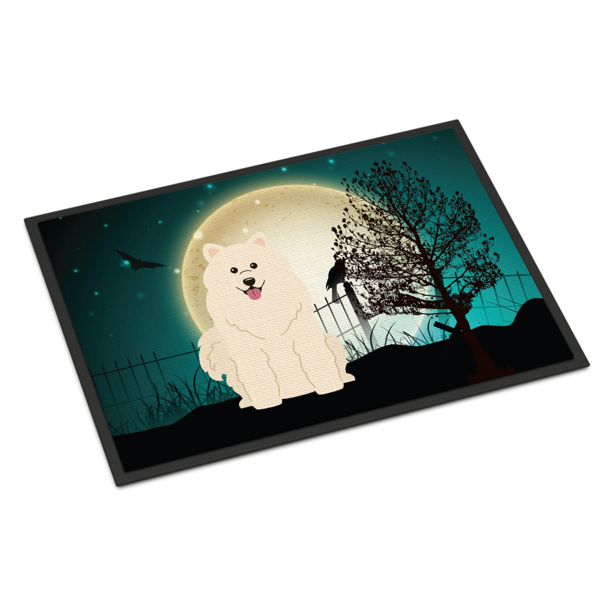 CarolineS Treasures Bb2220Mat Halloween Scary Samoyed Indoor Or Outdoor Mat, 18 X 27 Inch  Inch , Multicolor