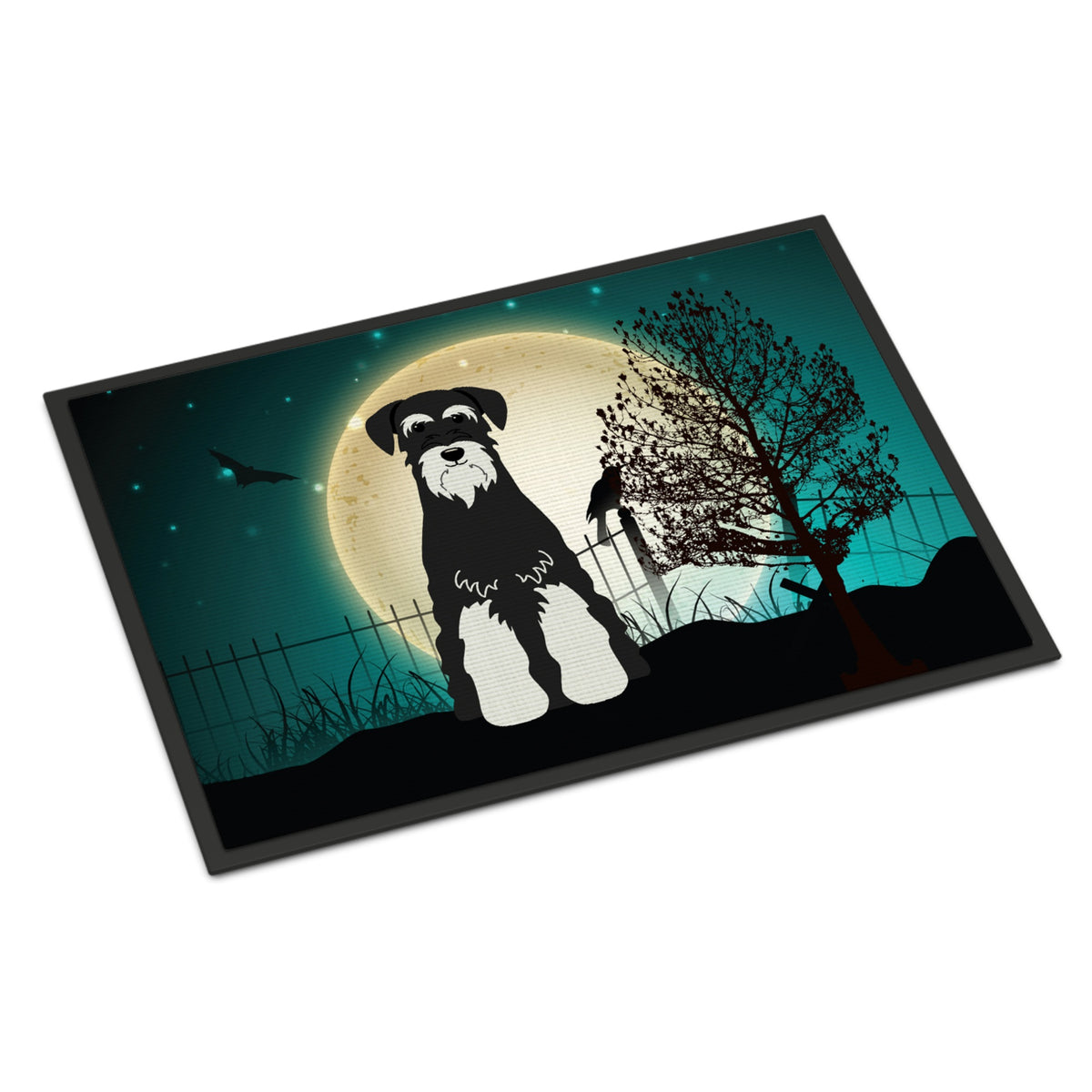 Inch CarolineS Treasures Halloween Scary Standard Schnauzer Salt And Pepper Indoor Or Outdoor Mat 18X27 Bb2223Mat 18 X 27 Inch  Inch  Multico