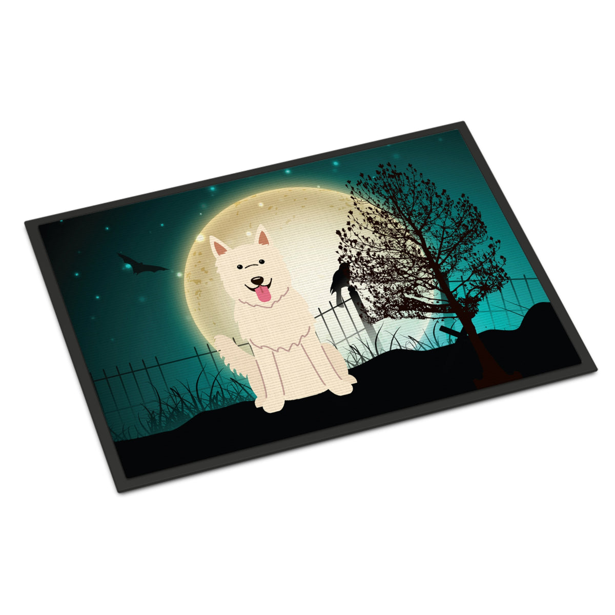 CarolineS Treasures Halloween Scary White German Shepherd Indoor Or Outdoor Mat 18X27 Bb2235Mat 18 X 27 Inch  Inch  Multicolor