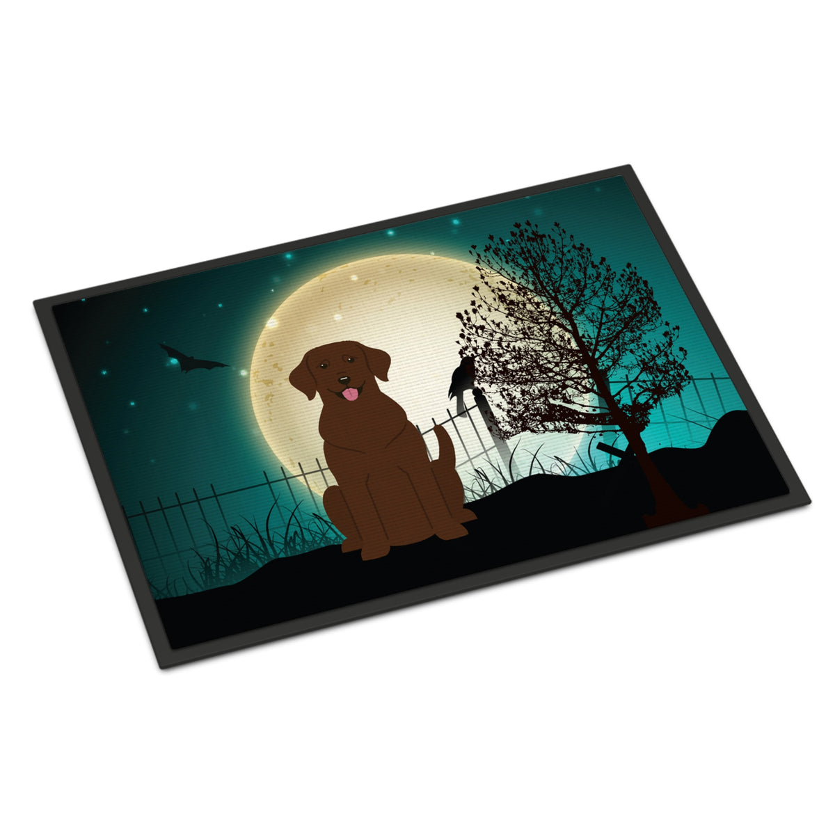 CarolineS Treasures Halloween Scary Chocolate Labrador Indoor Or Outdoor Mat 18X27 Bb2246Mat 18 X 27 Inch  Inch  Multicolor