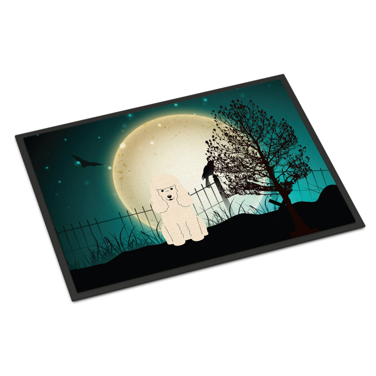 CarolineS Treasures Halloween Scary Poodle White Indoor Or Outdoor Mat 18X27 Bb2260Mat 18 X 27 Inch  Inch  Multicolor