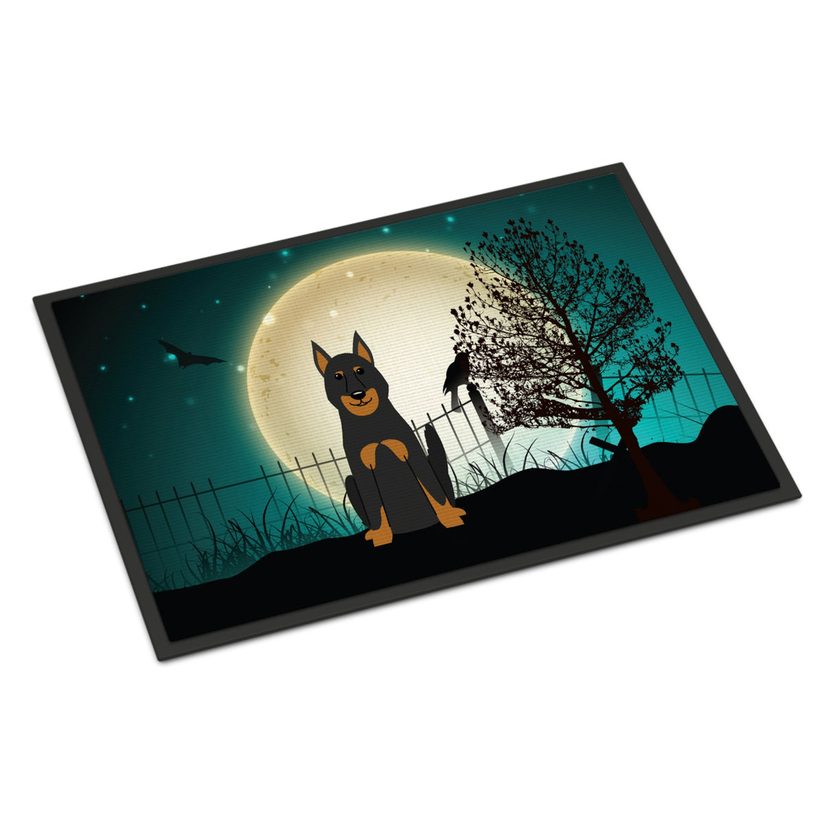 CarolineS Treasures Halloween Scary Beauce Shepherd Dog Indoor Or Outdoor Mat 18X27 Bb2270Mat 18 X 27 Inch  Inch  Multicolor