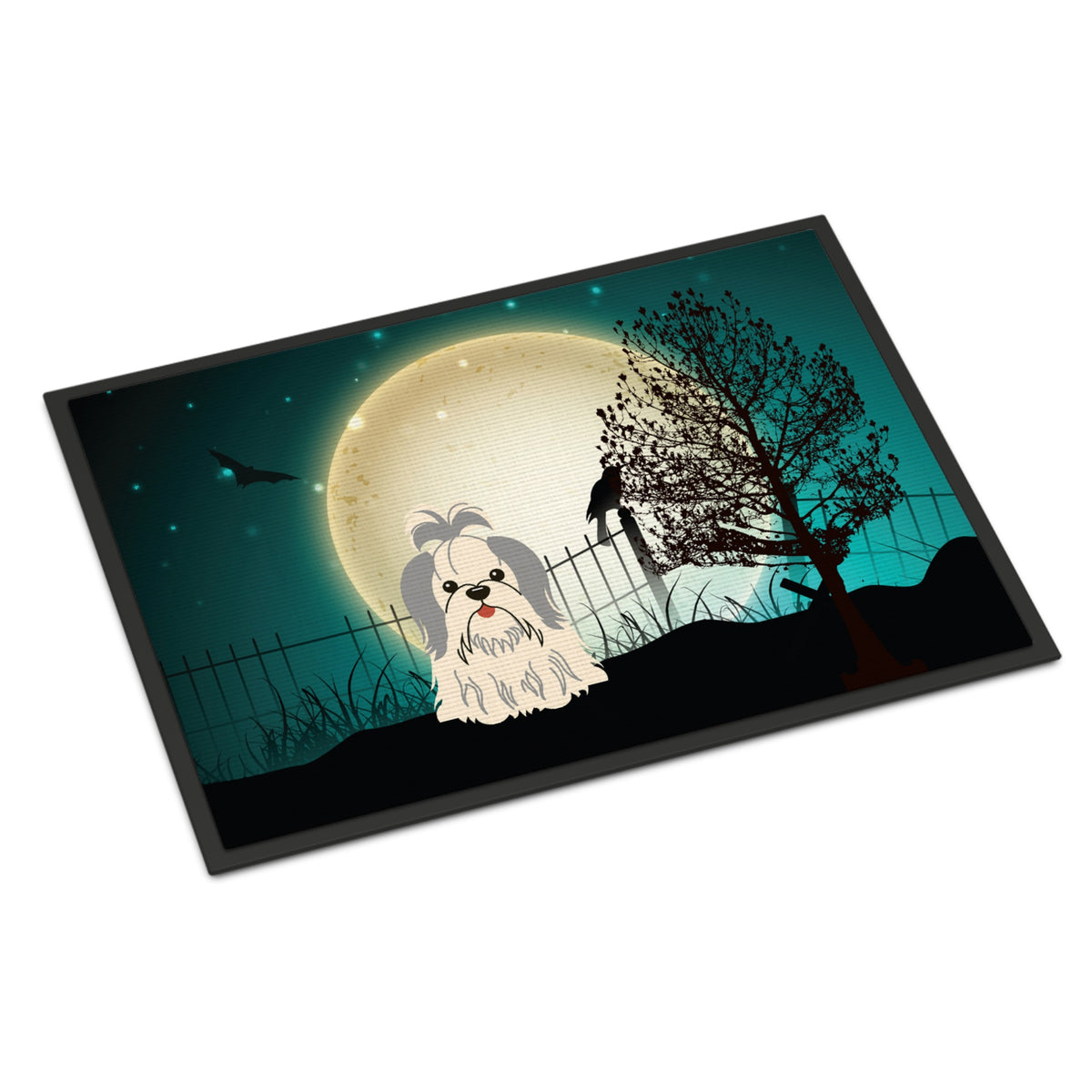 CarolineS Treasures Halloween Scary Shih Tzu Silver White Indoor Or Outdoor Mat 18X27 Bb2275Mat, 18 X 27, Multicolor