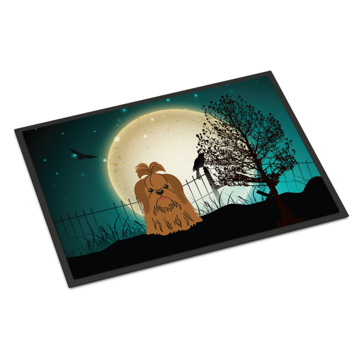 CarolineS Treasures Halloween Scary Shih Tzu Chocolate Indoor Or Outdoor Mat 18X27 Bb2276Mat 18 X 27 Inch  Inch  Multicolor