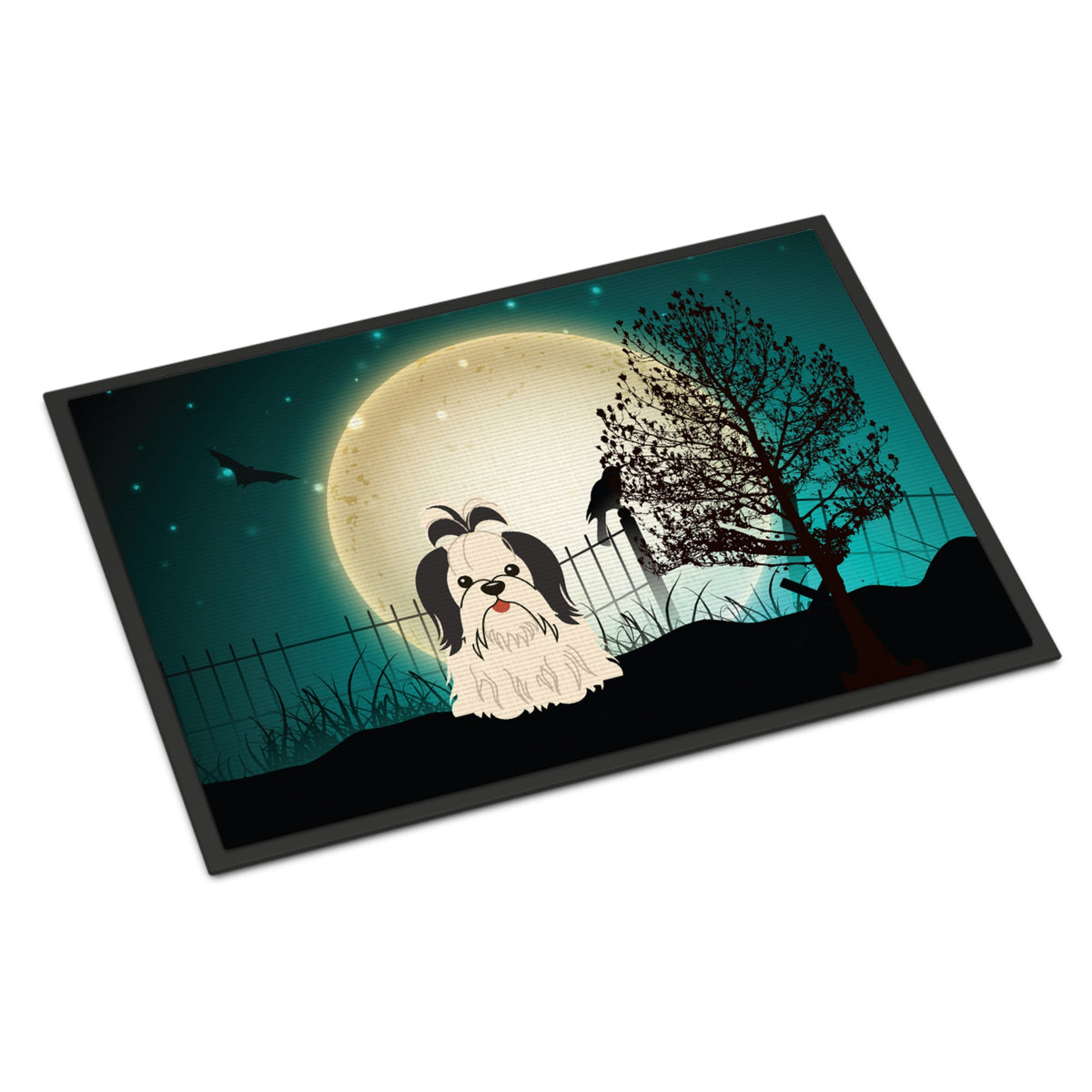 CarolineS Treasures Halloween Scary Shih Tzu Black White Indoor Or Outdoor Mat 18X27 Bb2278Mat 18 X 27 Inch  Inch  Multicolor