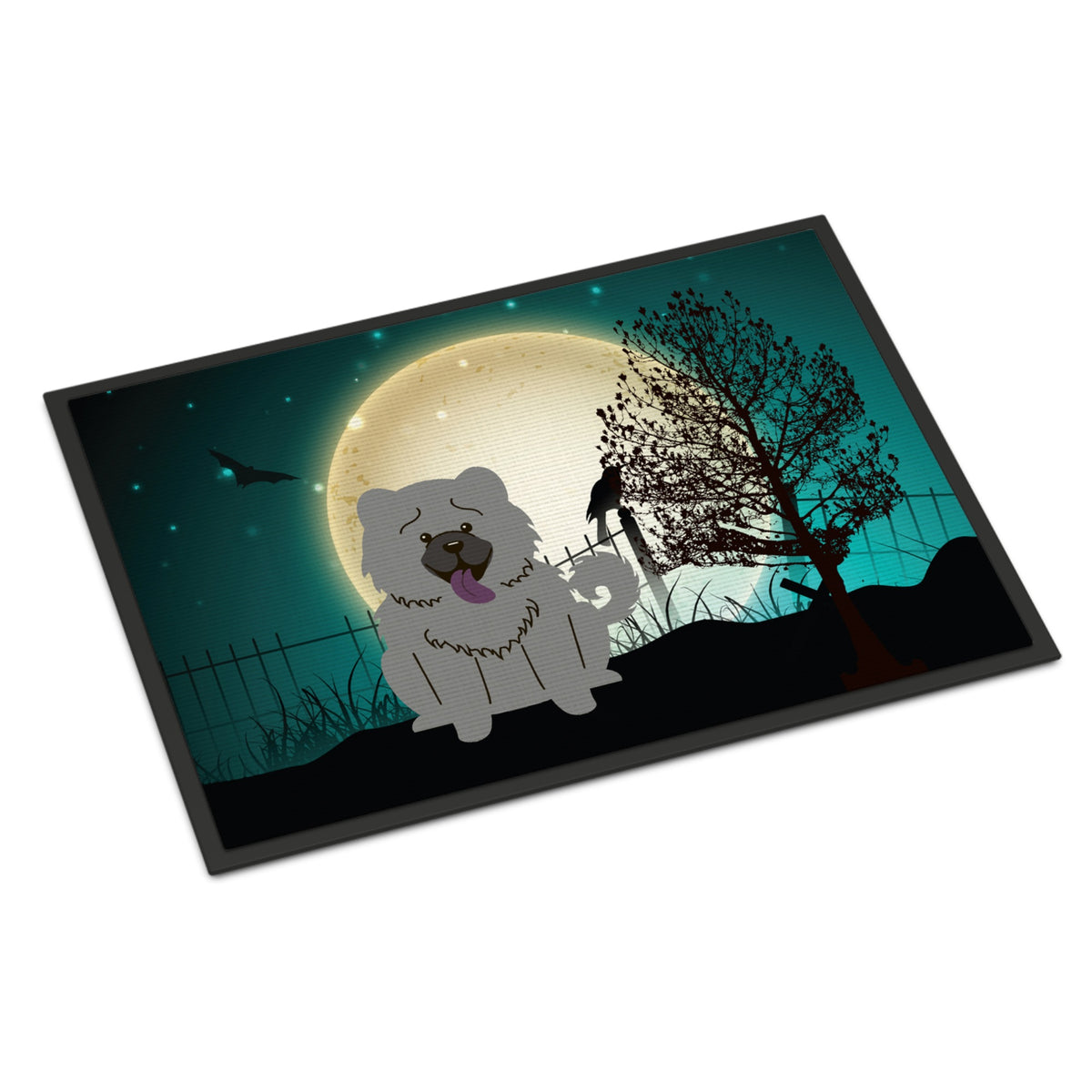 CarolineS Treasures Halloween Scary Chow Blue Indoor Or Outdoor Mat 18X27 Bb2329Mat, 18 X 27 Inch  Inch  Multicolor