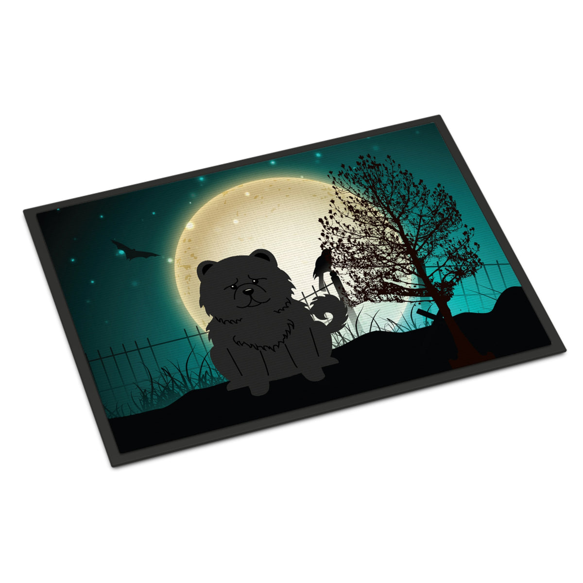 CarolineS Treasures Halloween Scary Chow Black Indoor Or Outdoor Mat 18X27 Bb2333Mat, 18 X 27 Inch  Inch  Multicolor