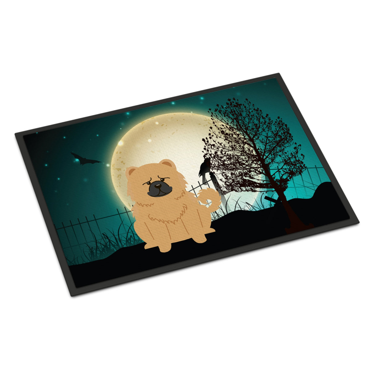 CarolineS Treasures Halloween Scary Chow Cream Indoor Or Outdoor Mat 18X27 Bb2334Mat, 18 X 27 Inch  Inch  Multicolor