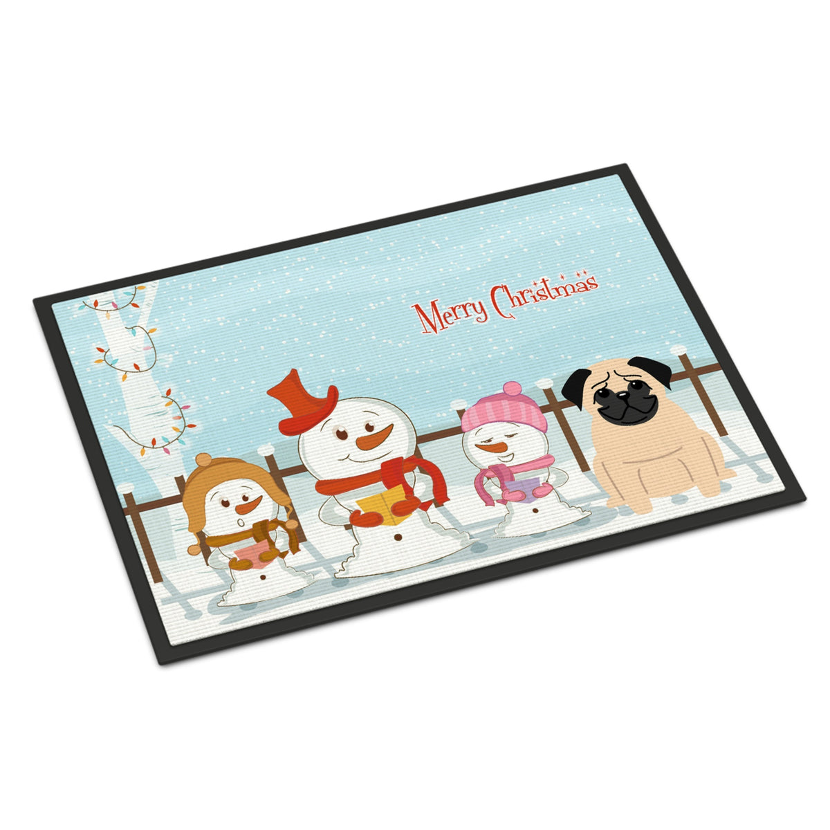 CarolineS Treasures Merry Christmas Carolers Pug Fawn Indoor Or Outdoor Mat 18X27 Bb2339Mat 18 X 27 Inch  Inch  Multicolor