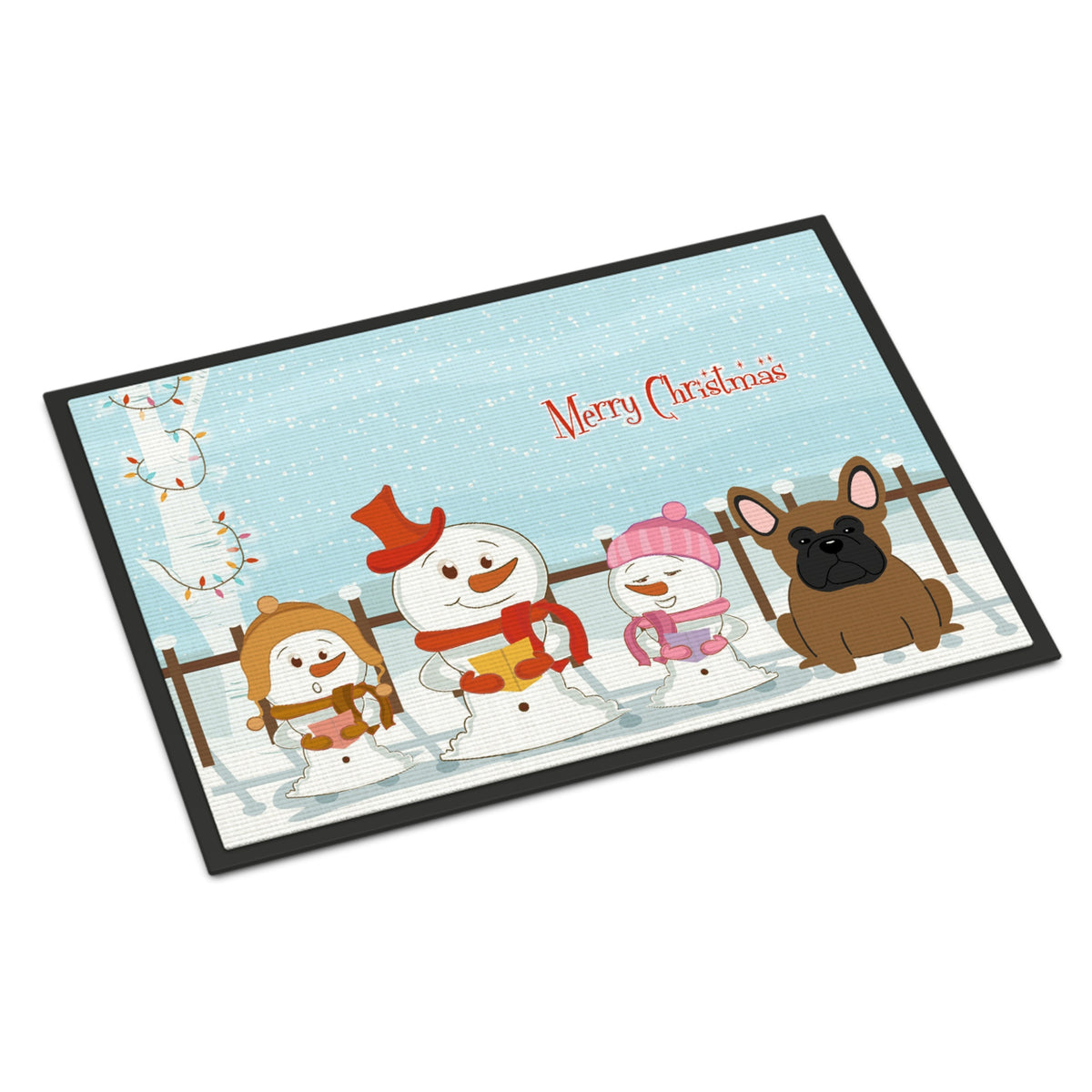CarolineS Treasures Merry Christmas Carolers French Bulldog Brown Indoor Or Outdoor Mat 24X36 Bb2344Jmat 24 X 36 Inch  Inch  Multicolor