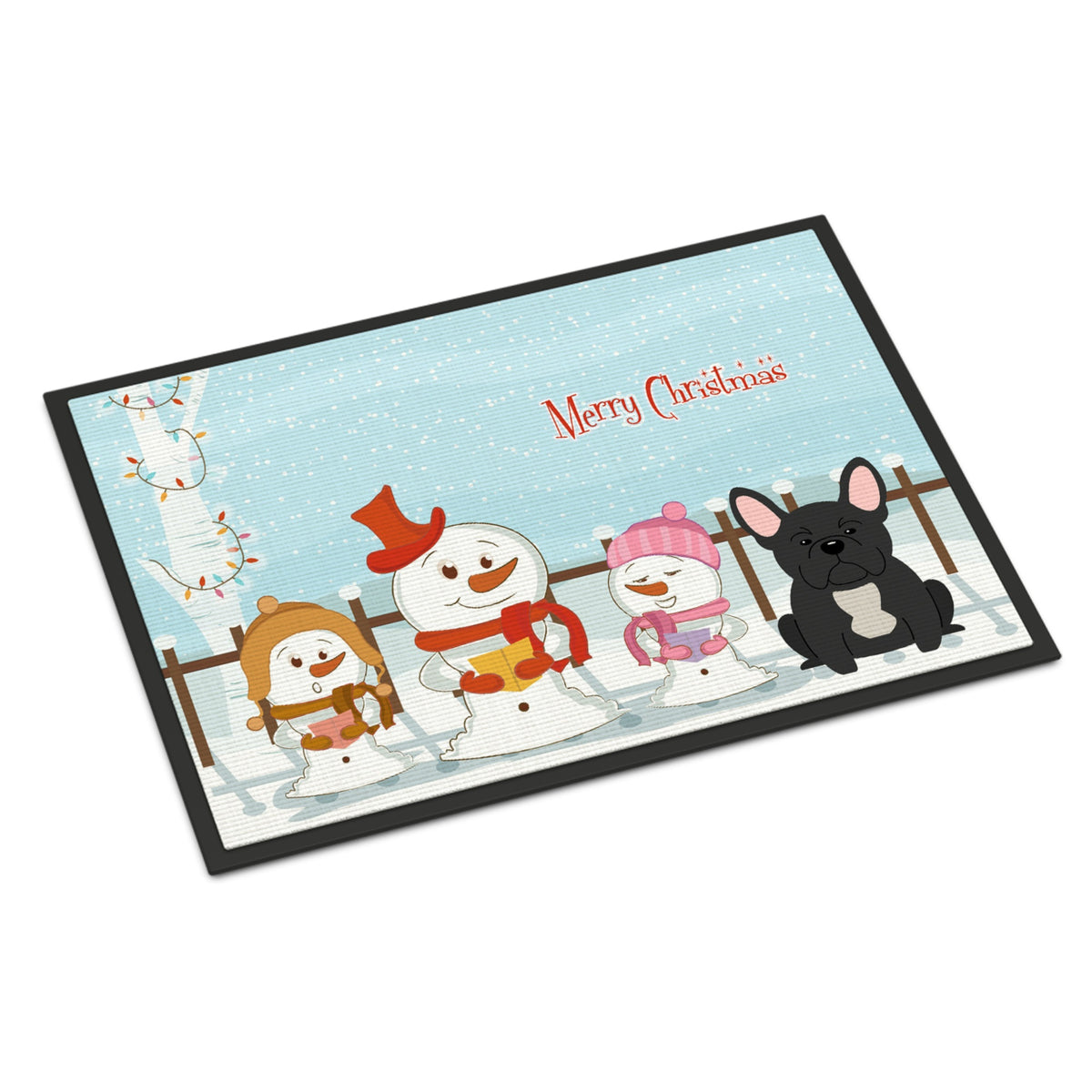 CarolineS Treasures Merry Christmas Carolers French Bulldog Black Indoor Or Outdoor Mat 24X36 Bb2345Jmat 24 X 36 Inch  Inch  Multicolor