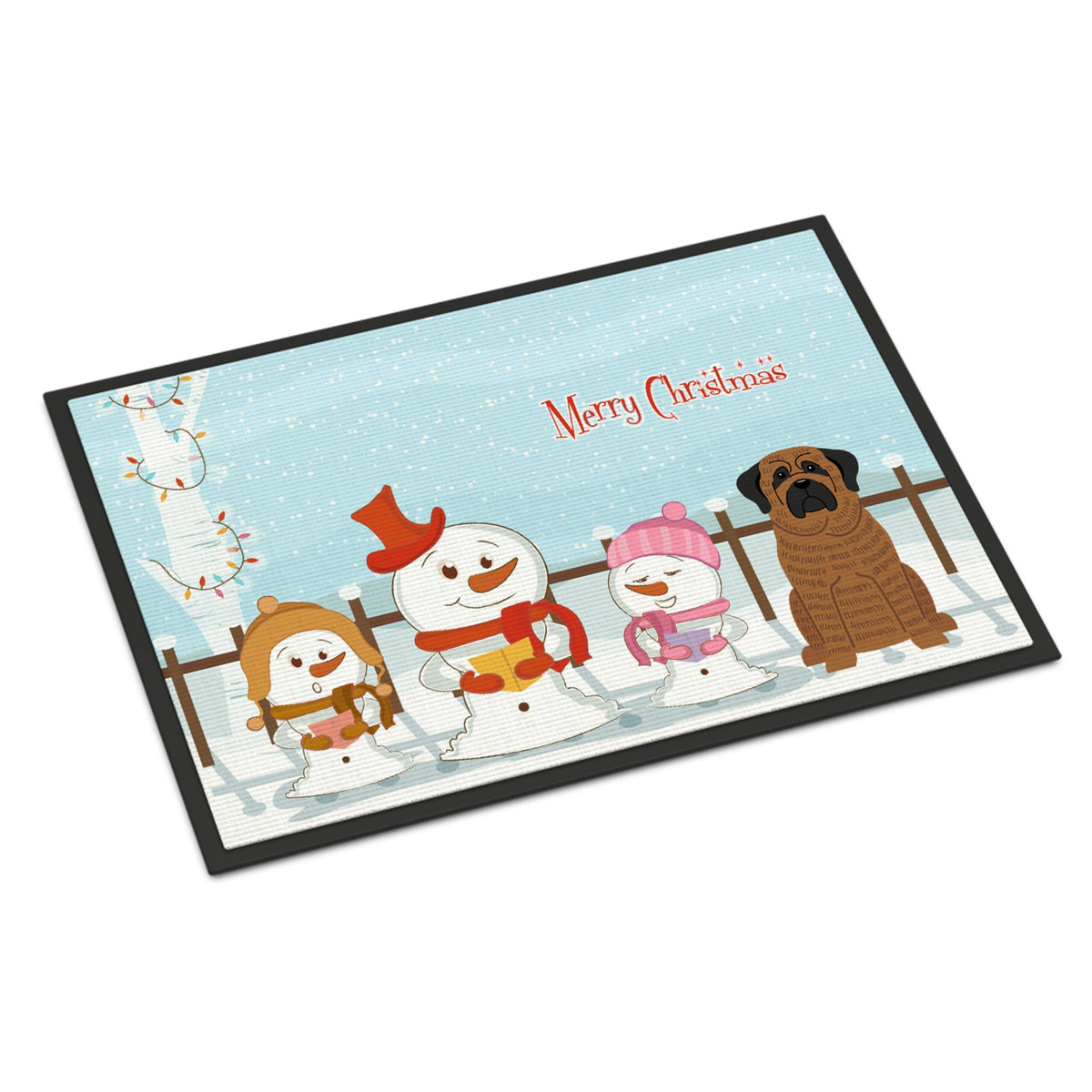 CarolineS Treasures Merry Christmas Carolers Mastiff Brindle Indoor Or Outdoor Mat 24X36 Bb2346Jmat 24 X 36 Inch  Inch  Multicolor